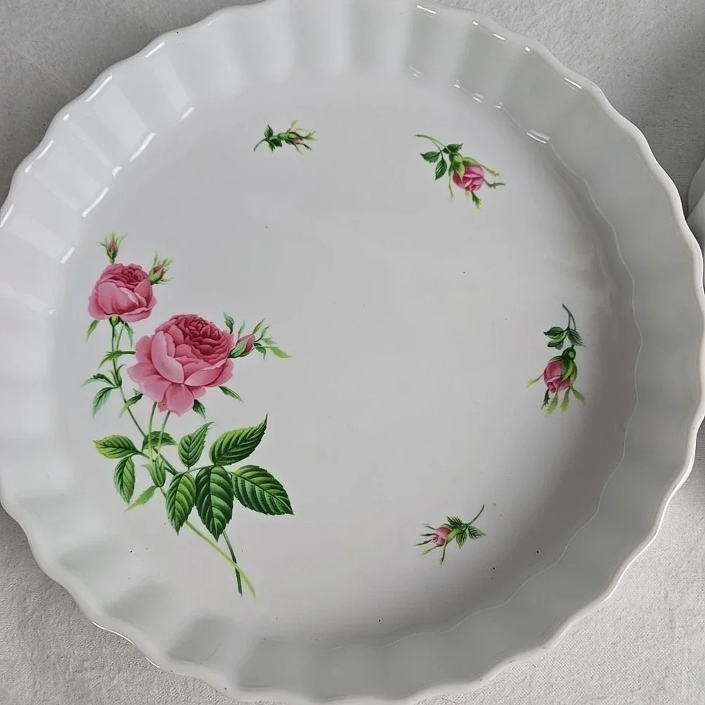 Christineholm Porcelain Floral Pattern Quiche Tart Pie‎ Plate 9.5